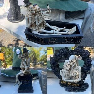 skeleton couple halloween decor - 3 pieces
